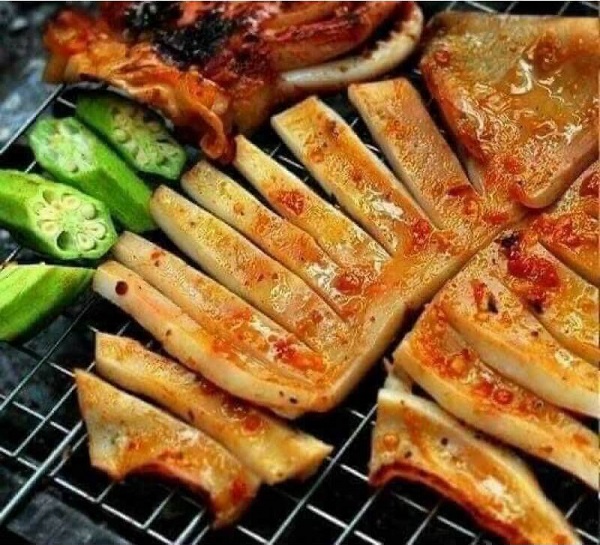 Mực xà sau khi nướng