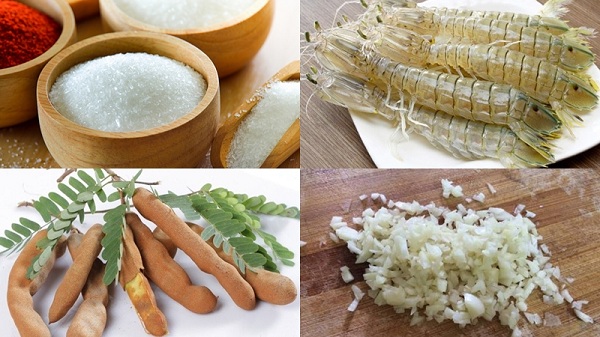 Những nguyên liệu cần chuẩn bị cho món tôm tít rang me