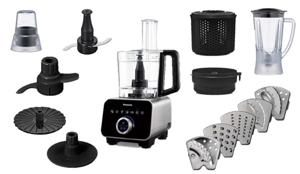 Máy xay Đa năng panasonic mk-f800sra với màu đen sang trọng, với nhiều tính năng như 13 bộ phận và 30 phương thức sử dụng